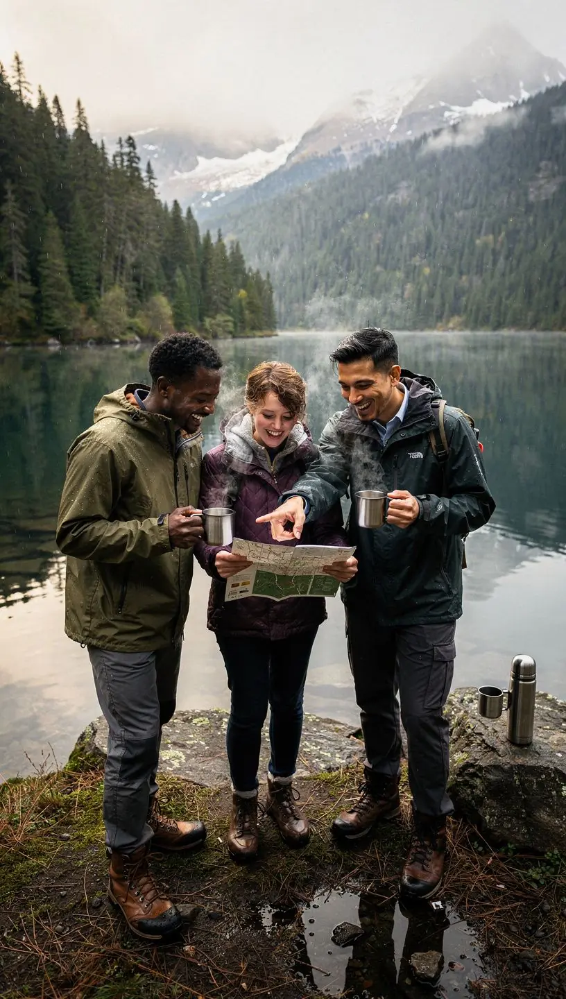 Zachód słońca nad oceanem widoczny z trasy turystycznej
